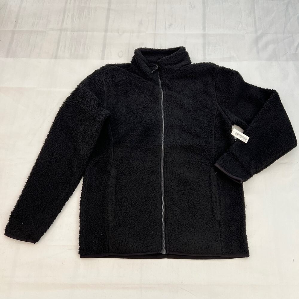 Amazon Essentials Men's Full-Zip Sherpa Fleece Black Jacket Size S